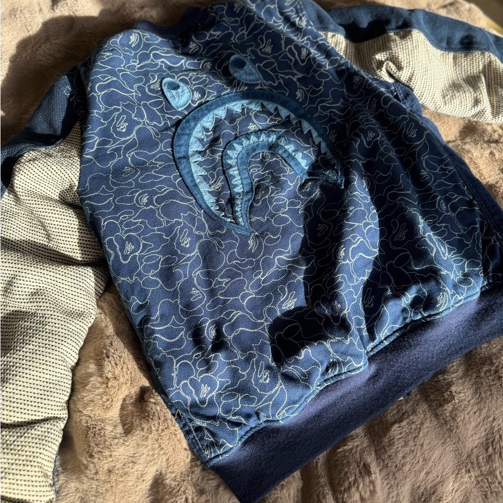Bape Indigo Shark Bomber